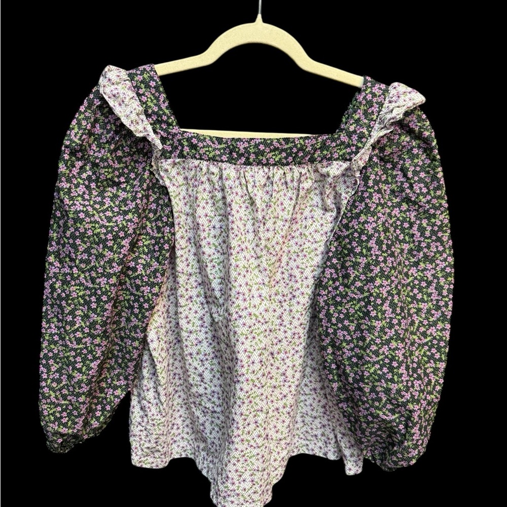 Carolina Belle Floral Boho Peasant Top Size Medium - Picture 3 of 7